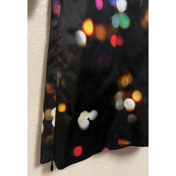 Milly City Lights Black Blouse Top Short Sleeve Shirt Zips Abstract Dot Womens 2 - Picture 4 of 13